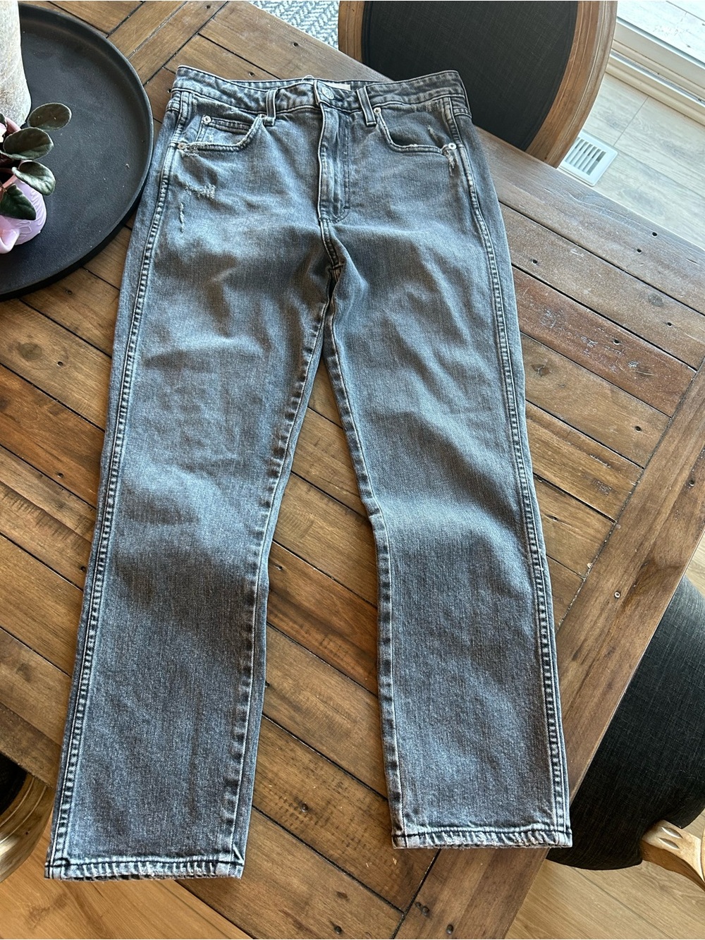 AMO Chloe Crop Straight Leg Grey Skies Jeans 29